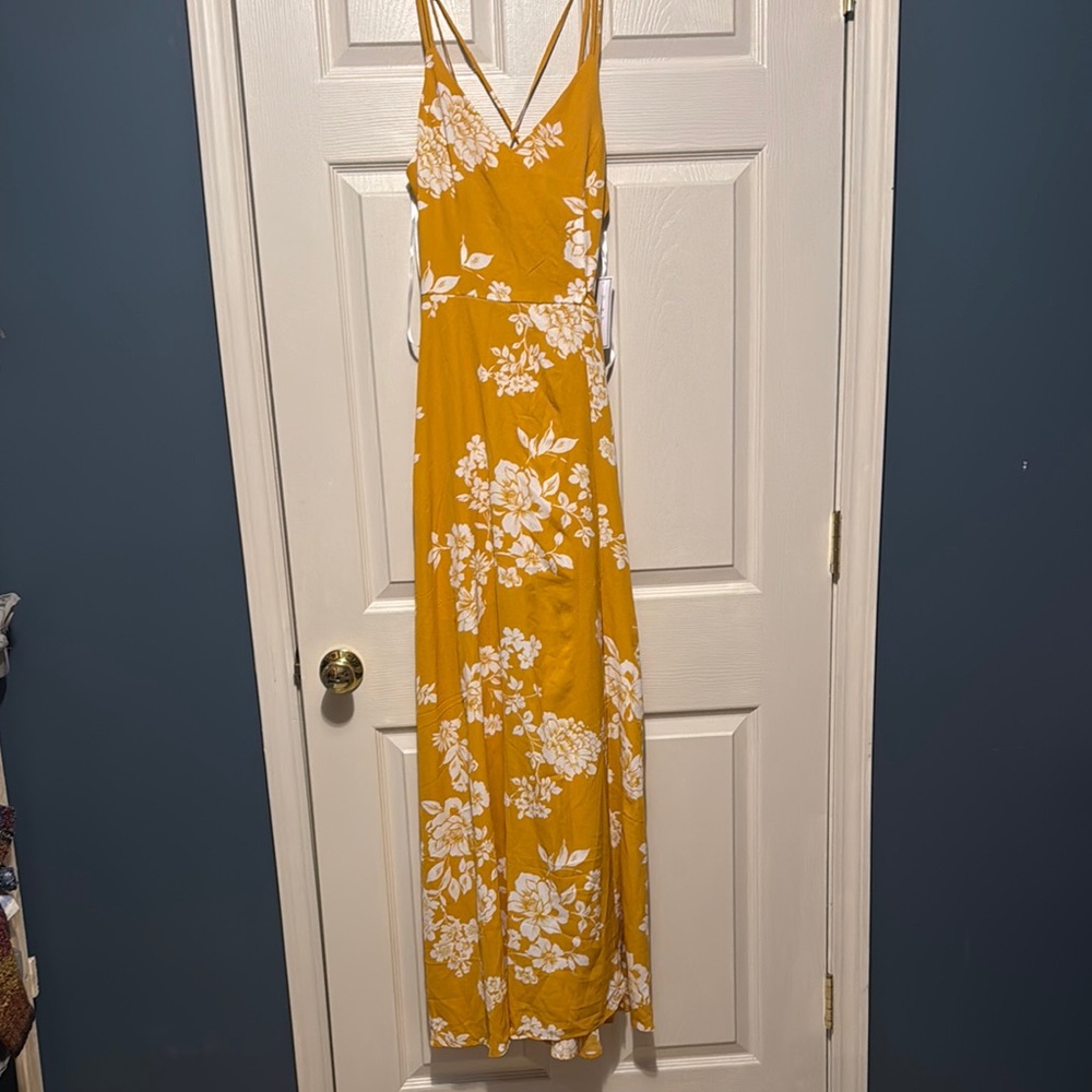 Floral Yellow Maxi Dress